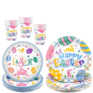 Disposable Party Tableware & Decorations Set Round Napkin Plate Cup with Guest Target for Home Kids’ Restaurant Parties
