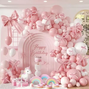 Disposable Pink Latex Balloon Chain Set for Wedding and Valentine’s Day Party Decorations