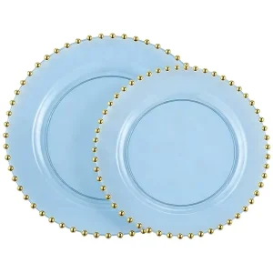 Disposable Plastic PS Plates Custom Colored Salad Dessert Dinner Dishes Plastic Serving Trays Reusable for Party Wedding Camping