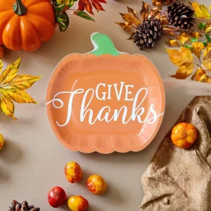 Disposable Pumpkin Plates for Parties for Thanksgiving Tableware Harvest Festival Decorations