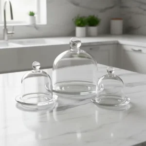 Disposable Transparent Glass Cake Cover Plate Dish For Party Food Preservation Dust Proof Display Tray