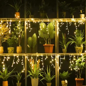 Diwali Warm White Waterfall Dripping Led Icicle Christmas Lights Wedding Building Wall Decoration
