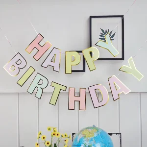 Diy Paper Happy Birthday Banner Happy Birthday Letter Banner Pull Flag for Birthday Party Decorations