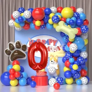 Dog Bone Cartoon Latex Foil Balloons for Kids Birthday Party Decorations Patrol Paw Garland Arch Kit Dog Balloons