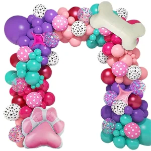 Dog Bones Foil Balloon Pet Paw Latex Balloon Garland Arch Kit for Boy Happy Birthday Balloons Party Decoration Accessories