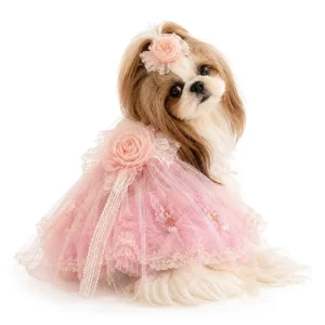 Dog Dress Custom Small Pet Wedding Lace Tulle Birthday Floral Princess Gown