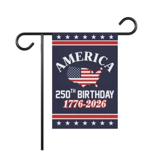 Double Sided Custom Garden Flags USA 1776 250th Birthday Premium USA Yard Banner with Eagle Garden Flags