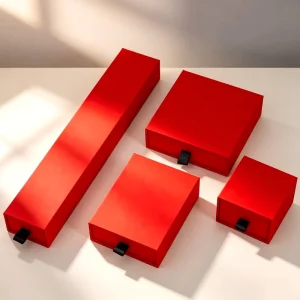 Drawer Slide Rigid Paperboard Gift Box With Ribbon Pull Tab Custom Logo for Perfume Lipstick Cosmetic Packing