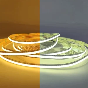 Dual color 2 wire Copper CCT LED COB Strip Light 5M 24V Dimmable Flexible 2700K~6500K 8MM 6+6W Christmas Light