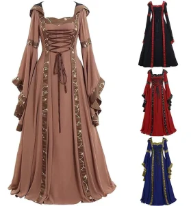 Dubai Women’s Retro Luxury Elegant Abaya Dress Islamic Clothing Polyester Muslim Long Dress