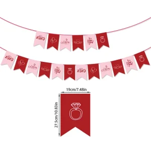 Duoyou Valentine’s Day Decoration Banner Wedding Valentine’s Party Decoration Banner