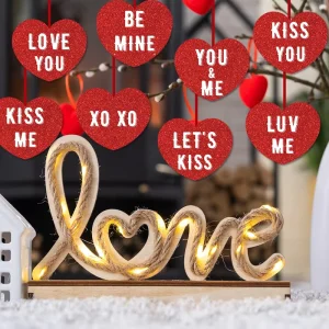 Duoyou Valentine’s Day Decoration Loving Heart Red Loving Heart for Wedding Party Decor