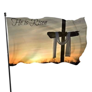 Durable 3x5FT Custom Printing Flag Jesus He Is Risen Flag for Festival Party Indoor Outdoor Decoration