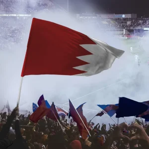 Durable Anti Ultraviolet Fading Bahrain Flag Indoor and Outdoor Use with Digital Printing Techniques