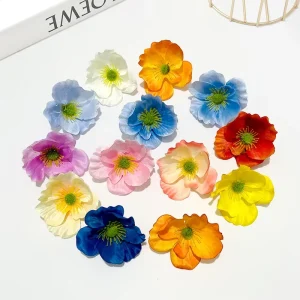 Durable Artificial Silk Poppy Flower Heads 8cm for Mother’s Day Father’s Day & Graduation Decorations