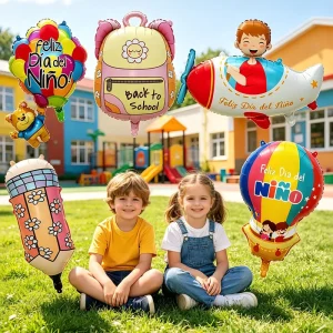 Durable Foil Hot Air Balloon Pencil Balloons Back to School Children’s Day Gift Party Decorations