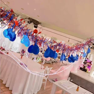 Durable Plastic 2m Valentine’s Day Heart Garland for Indoor Wedding & Party Decorations