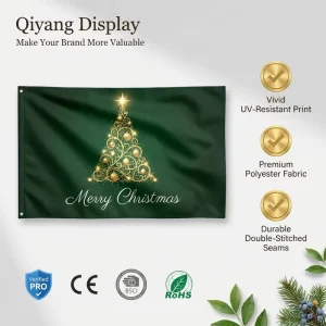 Durable Polyester 3x5ft Custom Printed Flag Winter Festival Banner Personalized Holiday Banner Christmas Holiday Decoration