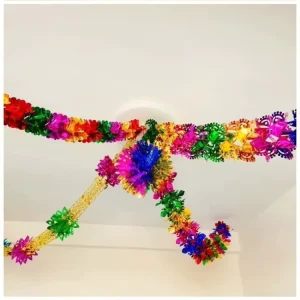 Durable Tinsel Garland Indoor Use Hanging Decorations for Wedding Birthday Flower Ball Shiny Ornaments