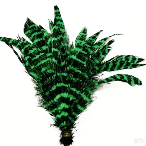 Dyed Barred Schappen Chicken Rooster Feather Craft DIY Fly Tying Material Carnival Hair Earring Accessory Party Home Decor