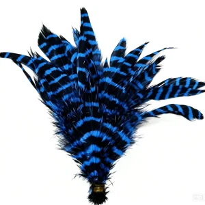 Dyed Barred Schappen Chicken Rooster Feather Craft DIY Fly Tying Material Carnival Hair Earring Accessory Party Home Decor