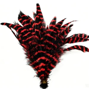 Dyed Barred Schappen Chicken Rooster Feather Craft DIY Fly Tying Material Carnival Hair Earring Accessory Party Home Decor