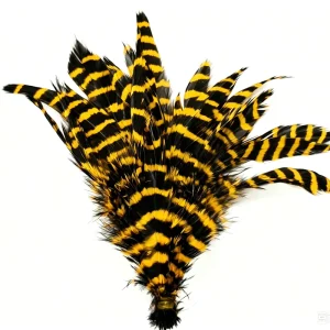 Dyed Barred Schappen Chicken Rooster Feather Craft DIY Fly Tying Material Carnival Hair Earring Accessory Party Home Decor