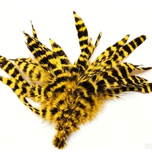 Dyed Barred Schappen Chicken Rooster Feather Craft DIY Fly Tying Material Carnival Hair Earring Accessory Party Home Decor
