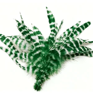 Dyed Barred Schappen Chicken Rooster Feather Craft DIY Fly Tying Material Carnival Hair Earring Accessory Party Home Decor
