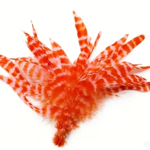 Dyed Barred Schappen Chicken Rooster Feather Craft DIY Fly Tying Material Carnival Hair Earring Accessory Party Home Decor