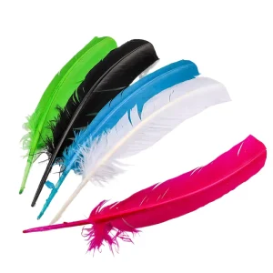 Dyed Coral Quill Turkey Feather for Craft DIY Headdress Hat Costume Cosplay Accessory Carnival Party Wedding Home Floral Decor