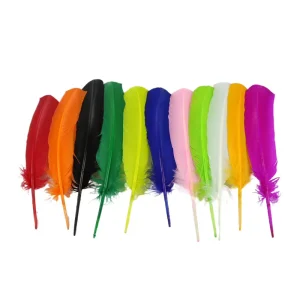 Dyed Quill Turkey Feather for Craft DIY Carnival Party Headdress Hat Hair Costume Accessory Wedding Home Floral Decor