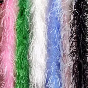 Dyed Red 1ply Christmas Garland Plumes Carnival Party DIY Craft Scarf Long Ostrich Feather Boa for Women Dress