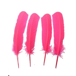 Dyed pink Real Quill Turkey Feather for Craft DIY Headdress Hat Costume Accessory Carnival Party Wedding Home Floral Decor