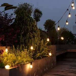 E27 S14 A60 10m 20m Festoon Light Solar Holiday Garden Patio Cafe Decorative Waterproof Outdoor LED String Light