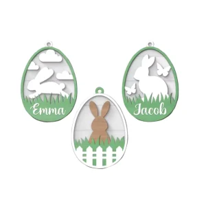 EASTER WOODEN BUNNY EGG NAME TAG RABBIT BASKET NAME TAG BUNNY EGG TAG EASTER BUNNY HANGER
