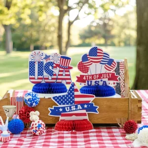 EASTTERN Party Supplies 4th of July USA National Day Party Desktop Honeycomb Decoration Table Centerpieces for Party Decoration