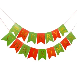 EMAY Hot English Happy Christmas Flag Celebrate Party Decoration Paper Banner Price