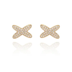 Earring Personality Factory Direct Sales Punk X-Shaped Decoration Smooth Luxury Eco-Friendly Office Autumn Stud Earrings