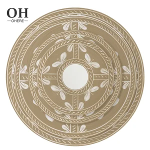 Earthy Yellow Element Ceramic Tableware Set Wedding Flower Bone China Dinner Plate Event Rental Decor Charger Plate