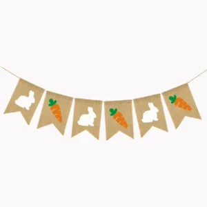Easter Bunny Carrot Banner Burlap Garland Spring Home Party Decoration