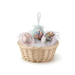Easter Bunny Paper Covered Foam Egg Ornaments Hanging Decorations for Spring Home