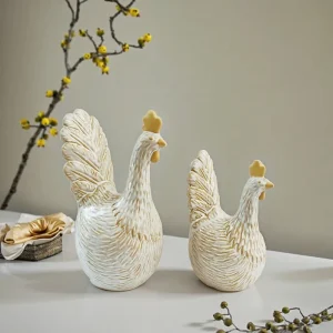 Easter Custom Ceramic Farmhouse Decor Chicken Statue Set Handmade