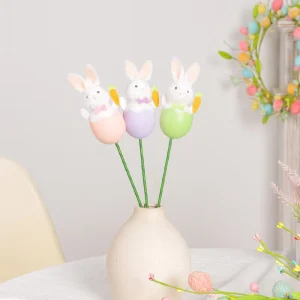 Easter Cute Rabbit Egg Flower Bouquet Creative Resurrection Egg DIY Flower Bouquet Arrangements for Easter Decorations