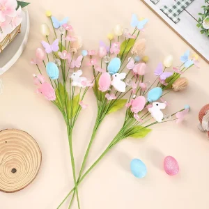 Easter Decoration Ins Rabbit Easter Egg Simulation Branch DIY Party Bouquet Flower Arrangement Accessories