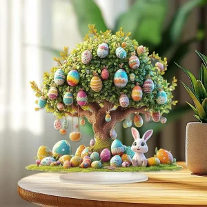 Easter Decoration Resurrection Egg Bunny 2D Acrylic Craft Home Living Entryway Desktop Ornament Holiday Decoration