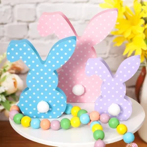 Easter Decorations Outdoor Easter Gifts Tabletop Decor Rabbit Wooden Crafts Easter Holiday Supplies Peeps