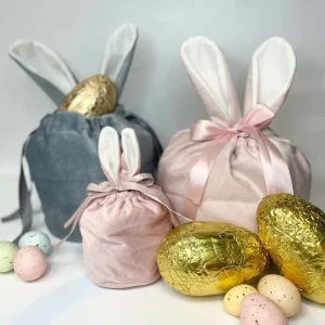 Easter Decorations Velvet Bunny Bags 18cm Drawstring Baskets Rabbit Ear Design Topyoumei SYM F TED L Model Customizable Colors