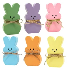Easter Decorations Wood Bunny Peeps Easter Tiered Tray Decor