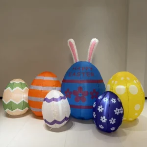 Easter Egg Bunny Inflatable Outdoor Blow up Yard Decoration LED Lights